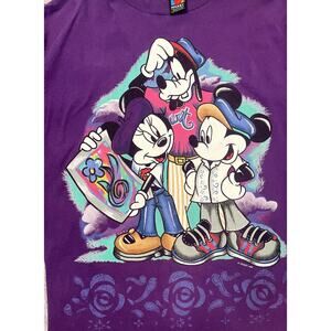 Disney Mickey T Shirt Large Purple